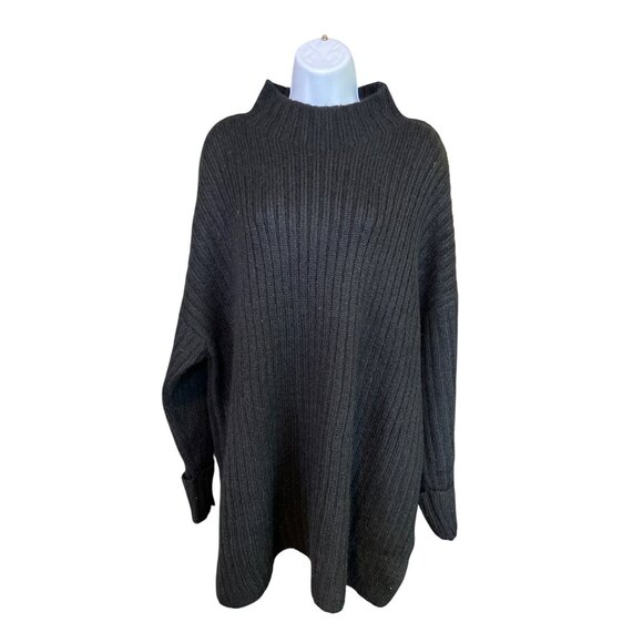 Old Navy Ribbed Mock Neck Black 2XOversized Sweater Soft Cozy Minimalist Fall - Picture 1 of 7